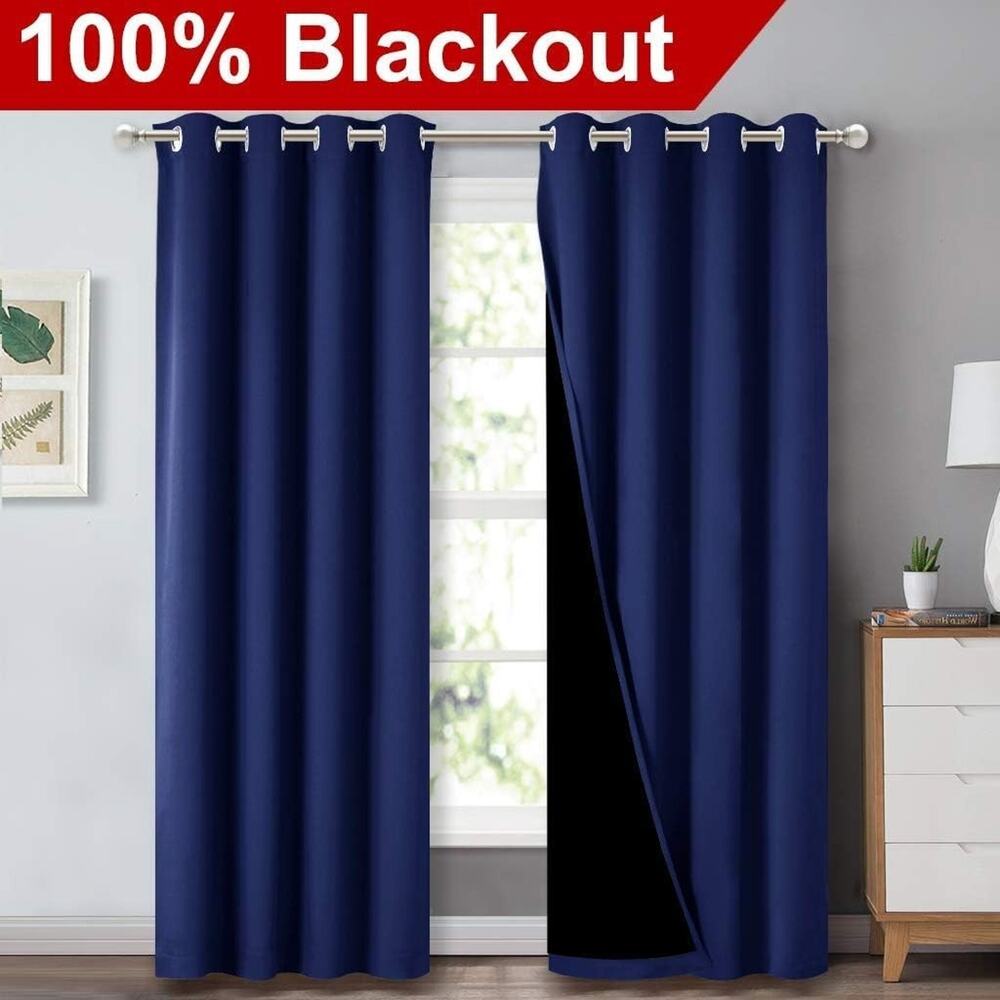 NICETOWN 100% Blackout Curtain Set, Thermal Insulated & Energy Efficiency Win... - Picture 2 of 5